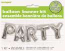 Silver Party Balloon Banner Kit